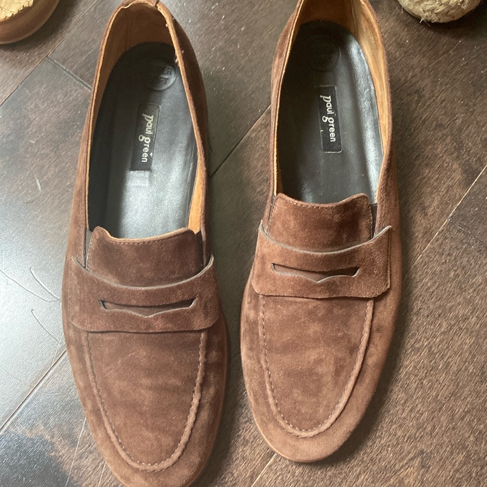 Paul Green Brown Suede Loafers Slip-Ons